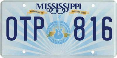 MS license plate OTP816