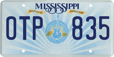 MS license plate OTP835