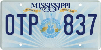 MS license plate OTP837