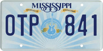 MS license plate OTP841