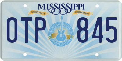 MS license plate OTP845