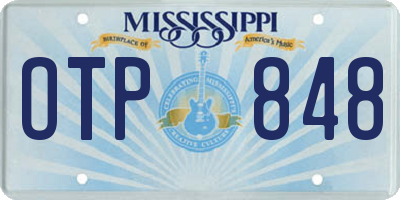 MS license plate OTP848