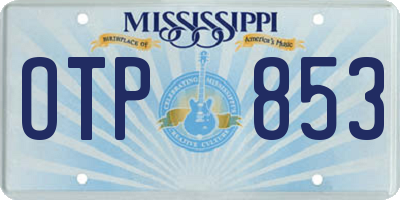 MS license plate OTP853