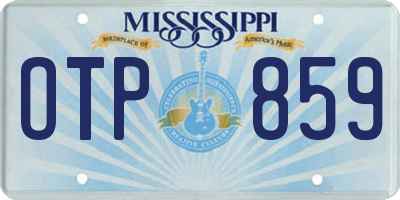 MS license plate OTP859