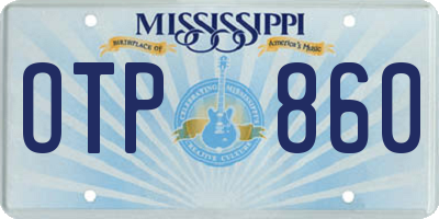 MS license plate OTP860
