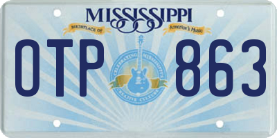 MS license plate OTP863