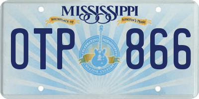 MS license plate OTP866