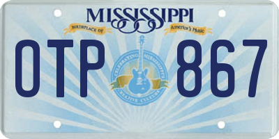 MS license plate OTP867