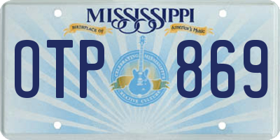 MS license plate OTP869
