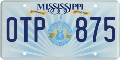MS license plate OTP875
