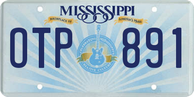 MS license plate OTP891
