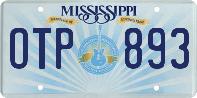 MS license plate OTP893