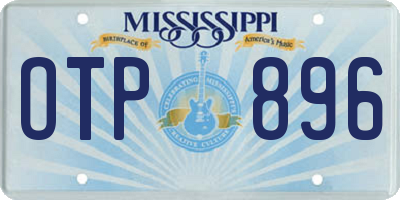 MS license plate OTP896
