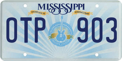 MS license plate OTP903