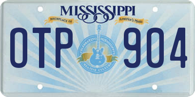 MS license plate OTP904