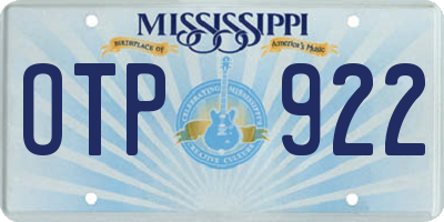 MS license plate OTP922