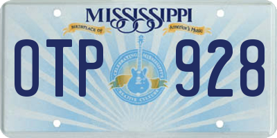 MS license plate OTP928