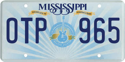 MS license plate OTP965