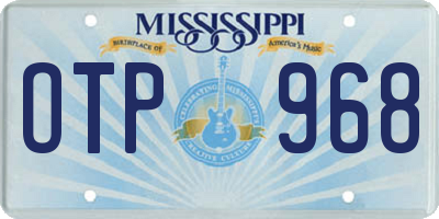 MS license plate OTP968