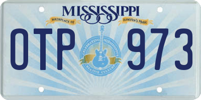 MS license plate OTP973
