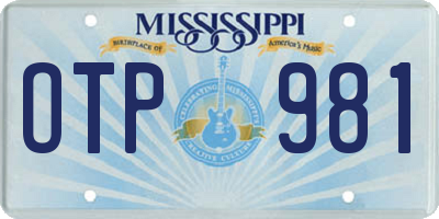 MS license plate OTP981