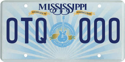 MS license plate OTQ000