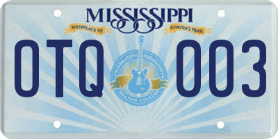 MS license plate OTQ003