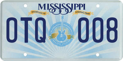 MS license plate OTQ008