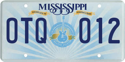 MS license plate OTQ012