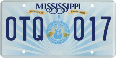 MS license plate OTQ017