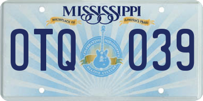 MS license plate OTQ039