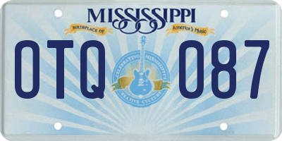 MS license plate OTQ087