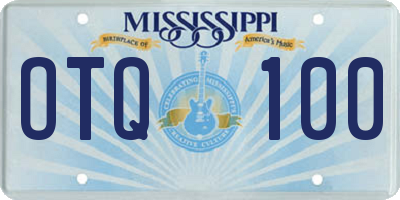 MS license plate OTQ100