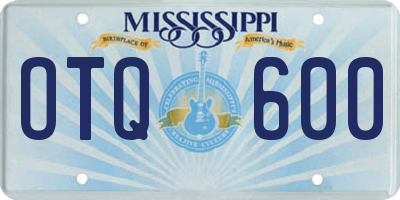 MS license plate OTQ600