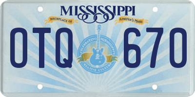 MS license plate OTQ670