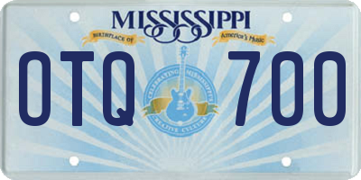 MS license plate OTQ700