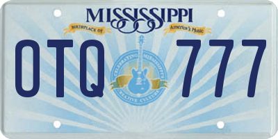 MS license plate OTQ777