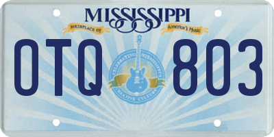 MS license plate OTQ803