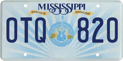 MS license plate OTQ820