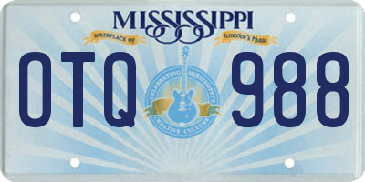 MS license plate OTQ988