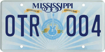 MS license plate OTR004