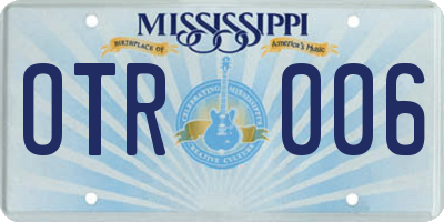 MS license plate OTR006