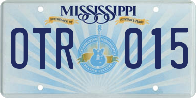 MS license plate OTR015