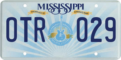 MS license plate OTR029