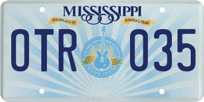 MS license plate OTR035