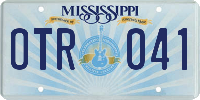 MS license plate OTR041