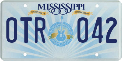 MS license plate OTR042