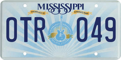 MS license plate OTR049