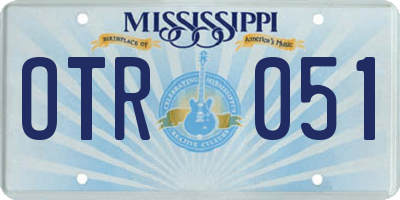 MS license plate OTR051