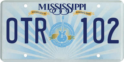 MS license plate OTR102